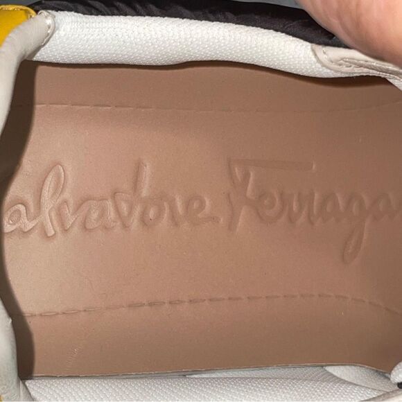 Salvatore Ferragamo Men’s Size 8.5 US Sneakers Gancini Icon Trainers Shoes - Picture 4 of 10